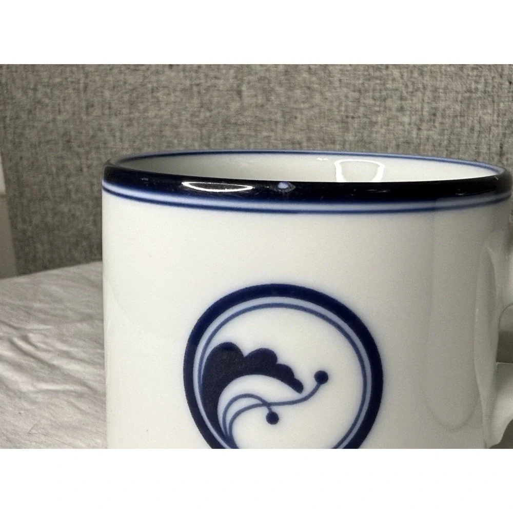 Set Of 2 Dansk Flora Juniper Blue and White Tea Cup Porcelain‎ Japan